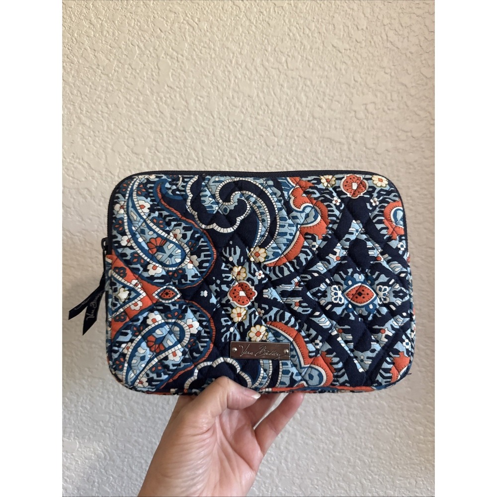 Vera Bradley Boho Tablet Kindle iPad Mini Blue Orange Paisley Makeup Padded Case